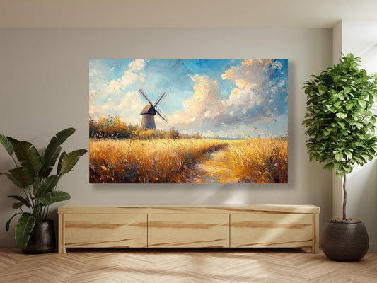 Tablou Canvas moara fermecatoare la apus de soare | The Print Studio