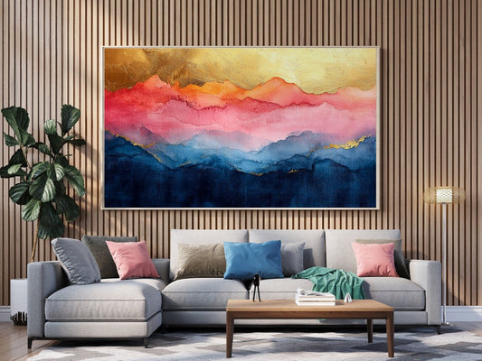 Tablou Canvas apus vibrant peste munte | The Print Studio