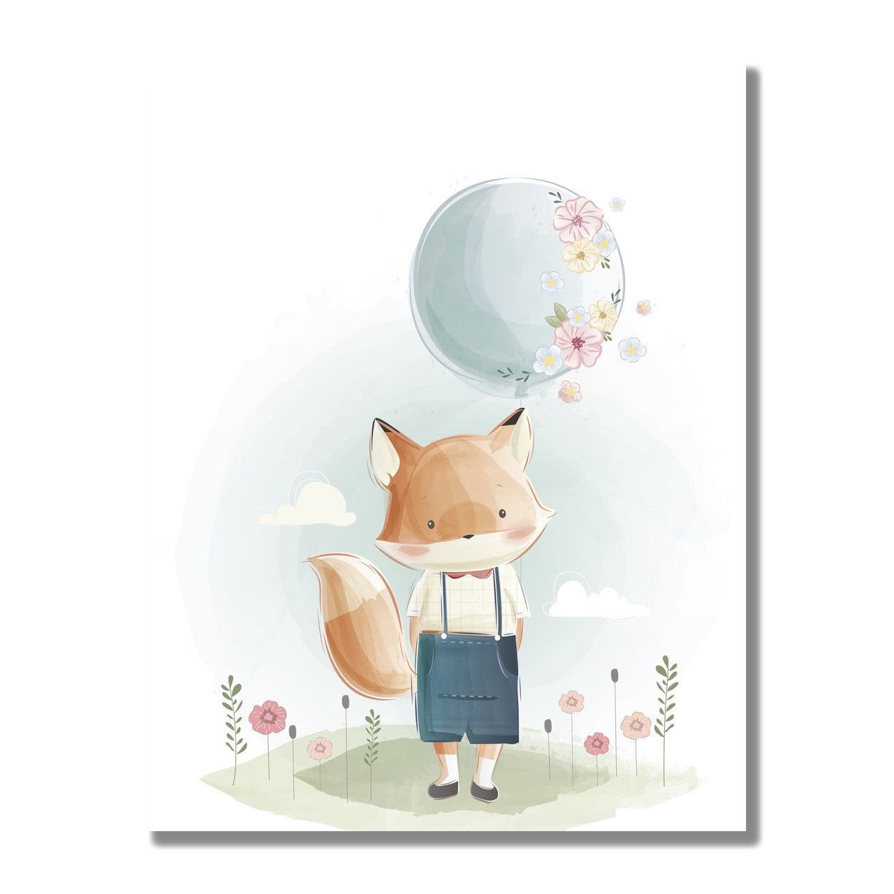 Tablou Canvas vultur fermecat cu balon magic plin de flori | The Print Studio
