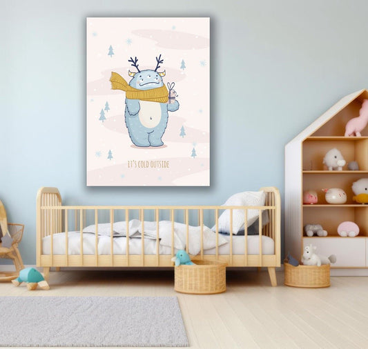 Tablou Canvas monstru dragut iarna magica poveste | The Print Studio