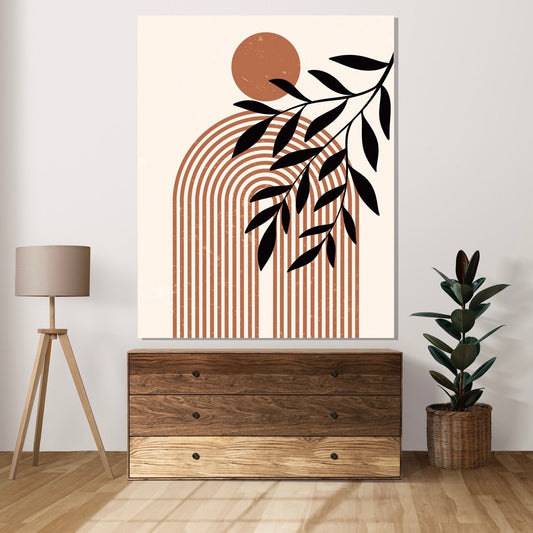 Tablou Canvas arc elegant cu frunza delicata | The Print Studio