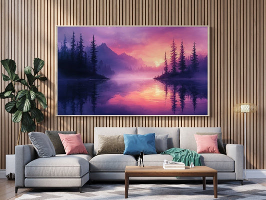 Tablou Canvas apus feeric oglindit pe lac linistit | The Print Studio