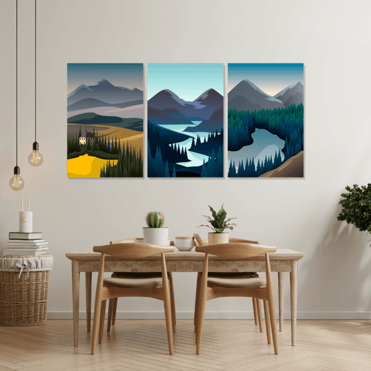 Tablou Canvas munti oglinditi in ape linistite | The Print Studio