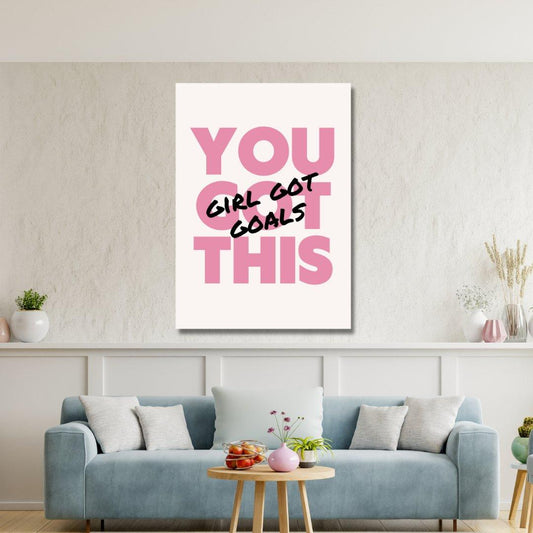 Tablou Canvas fata determinata cu scopuri clare | The Print Studio