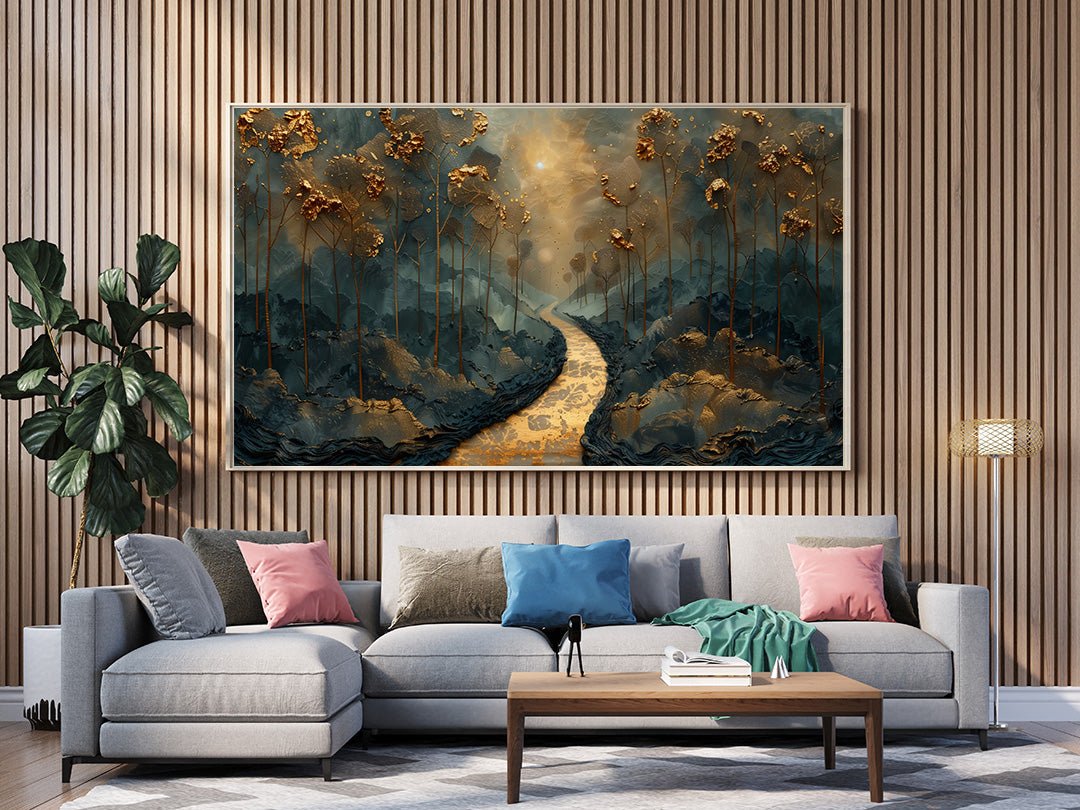 Tablou Canvas Rauri printre paduri aurii de vis | The Print Studio
