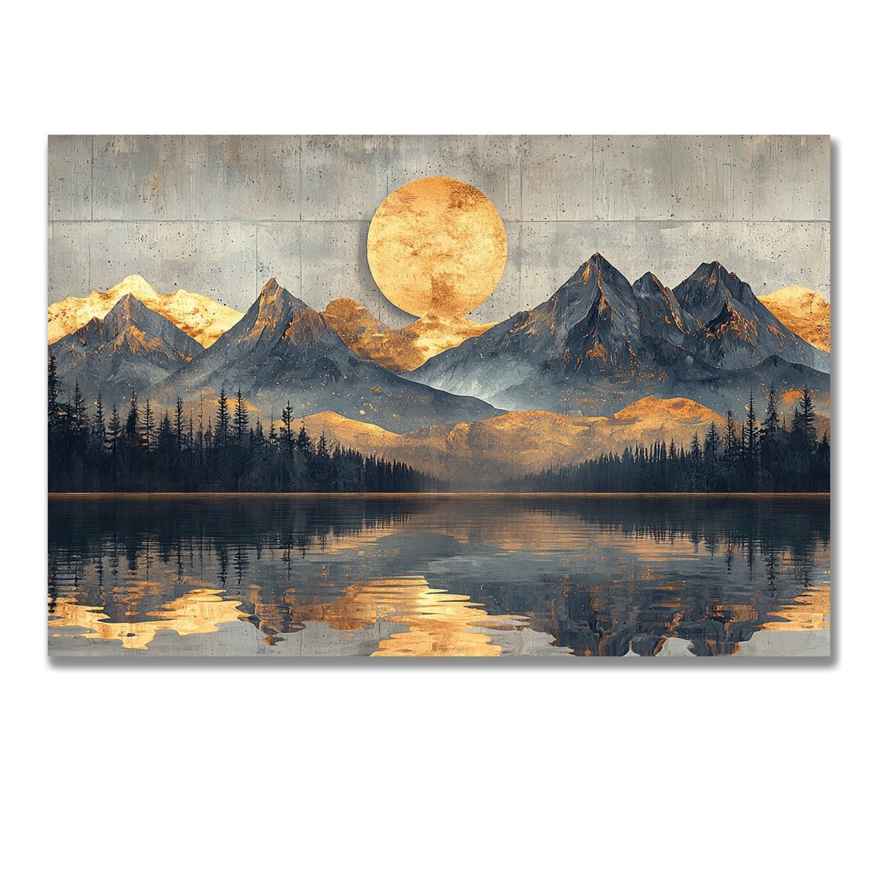 Tablou Canvas munte in lumina aurie la apus | The Print Studio