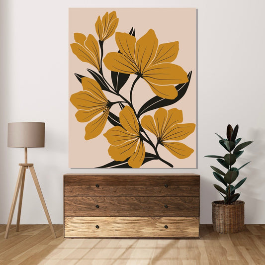 Tablou Canvas flori galbene delicate pentru un decor rafinat | The Print Studio