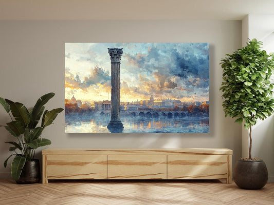 Tablou Canvas apus urban reflectat in natura | The Print Studio
