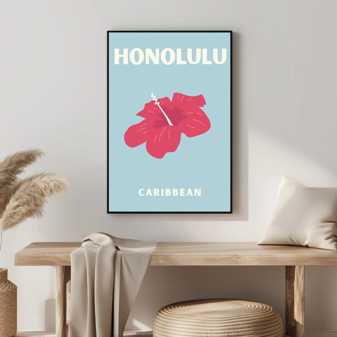 Tablou Canvas hibiscus vesel stil minimalist tropical | The Print Studio