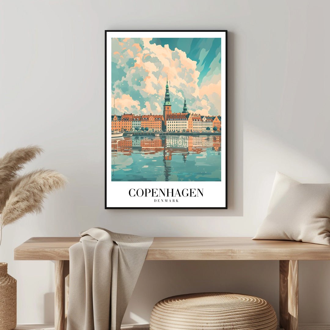 Tablou Canvas Print orizont Copenhaga, nori picturali, stil abstract