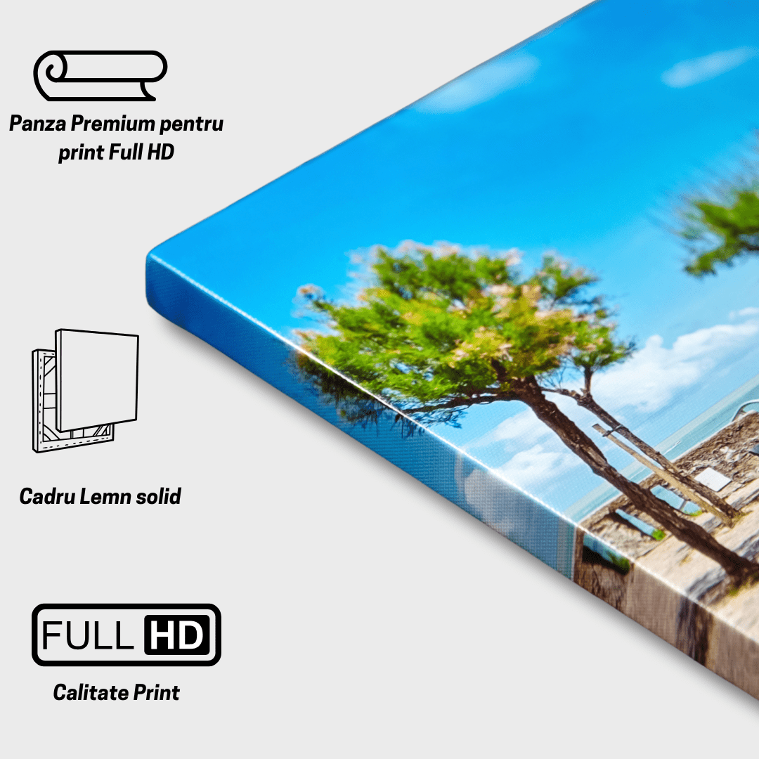 Tablou Canvas armonie turcoaz si auriu | The Print Studio