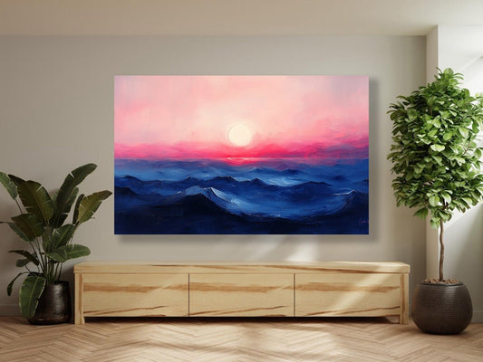 Tablou Canvas apus vibrant peste munti exclusivisti | The Print Studio