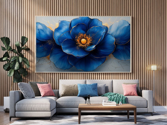 Tablou Canvas floare albastra pe fundal linistit | The Print Studio