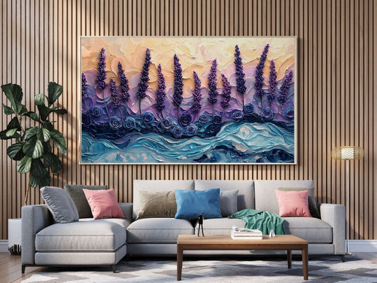 Tablou Canvas apus violet vibrant in tonuri abstracte | The Print Studio