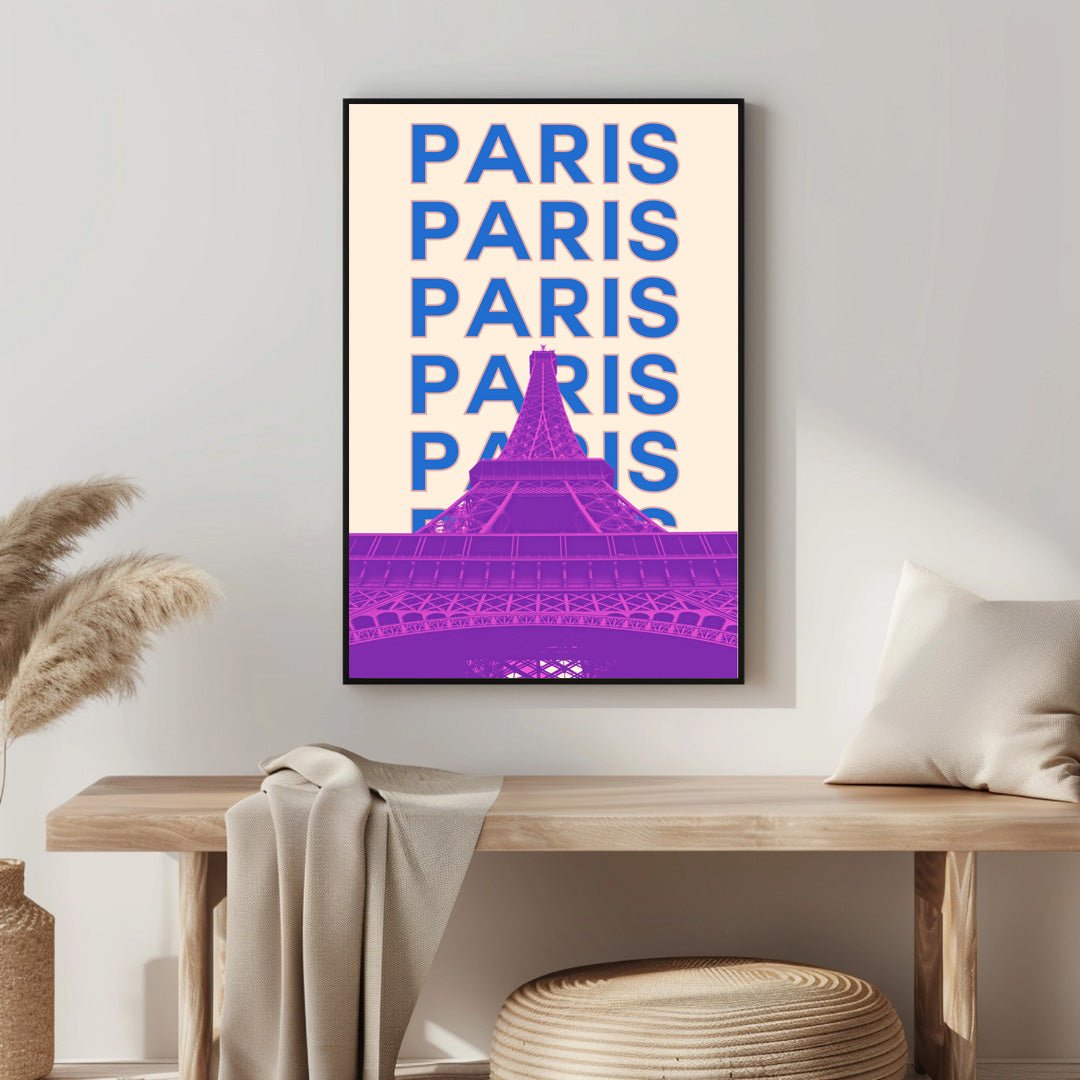 Tablou Canvas Turnul Eiffel vibrant interprins in stil pop-art | The Print Studio