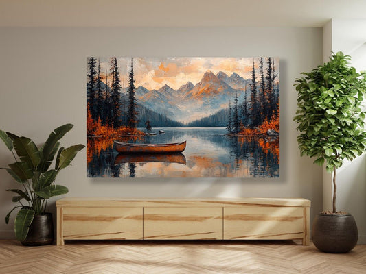 Tablou Canvas munte in reflexia lacului, calm desavarsit | The Print Studio