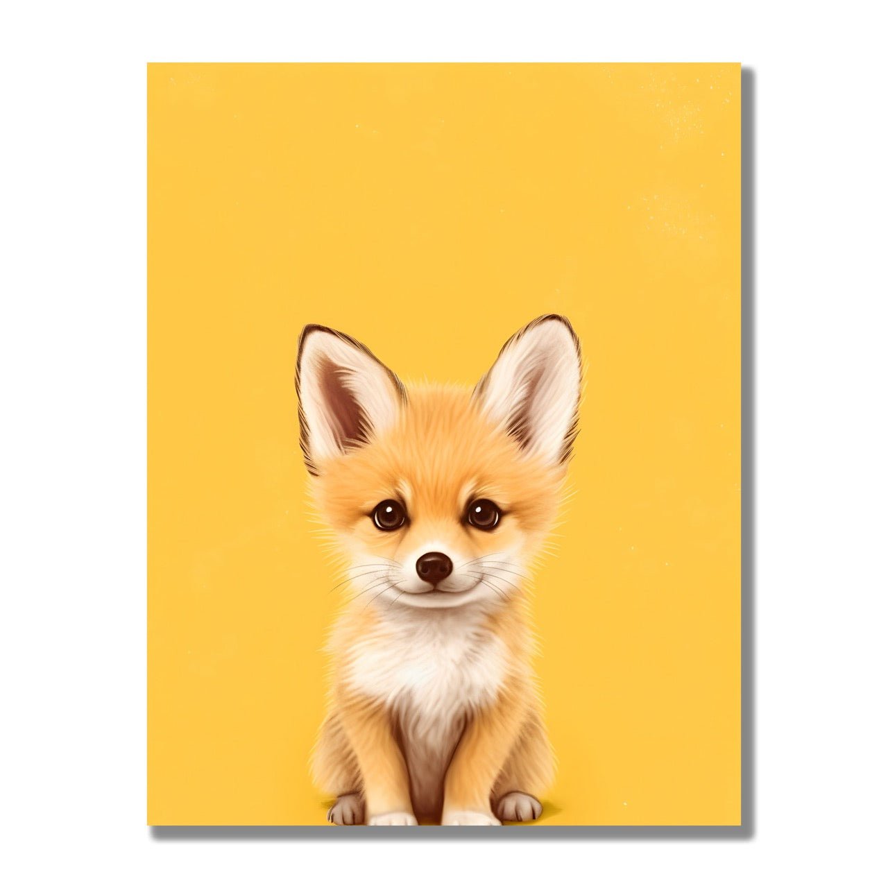 Tablou Canvas Vulpe jucausa pe fundal galben solar | The Print Studio