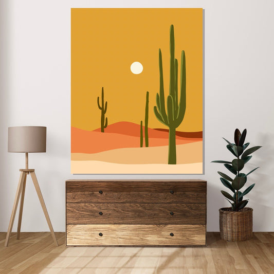 Tablou Canvas silueta misterioasa desert la apus | The Print Studio