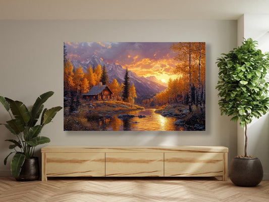 Tablou Canvas apus montan calm asupra unui peisaj splendid | The Print Studio