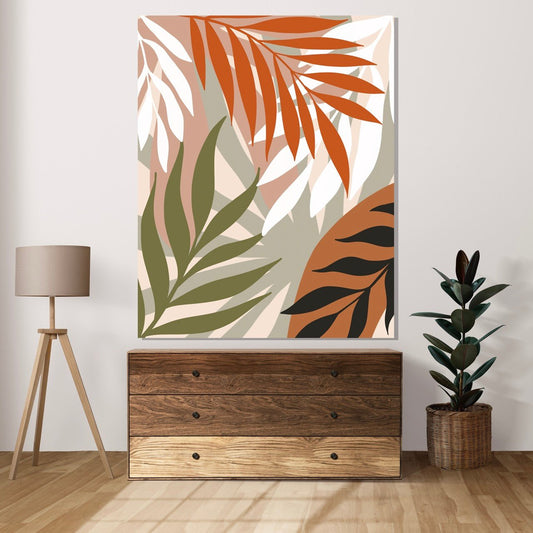 Tablou Canvas frunzis abstract in nuante calde emotionante | The Print Studio