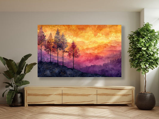 Tablou Canvas apus de vis in culori calde | The Print Studio