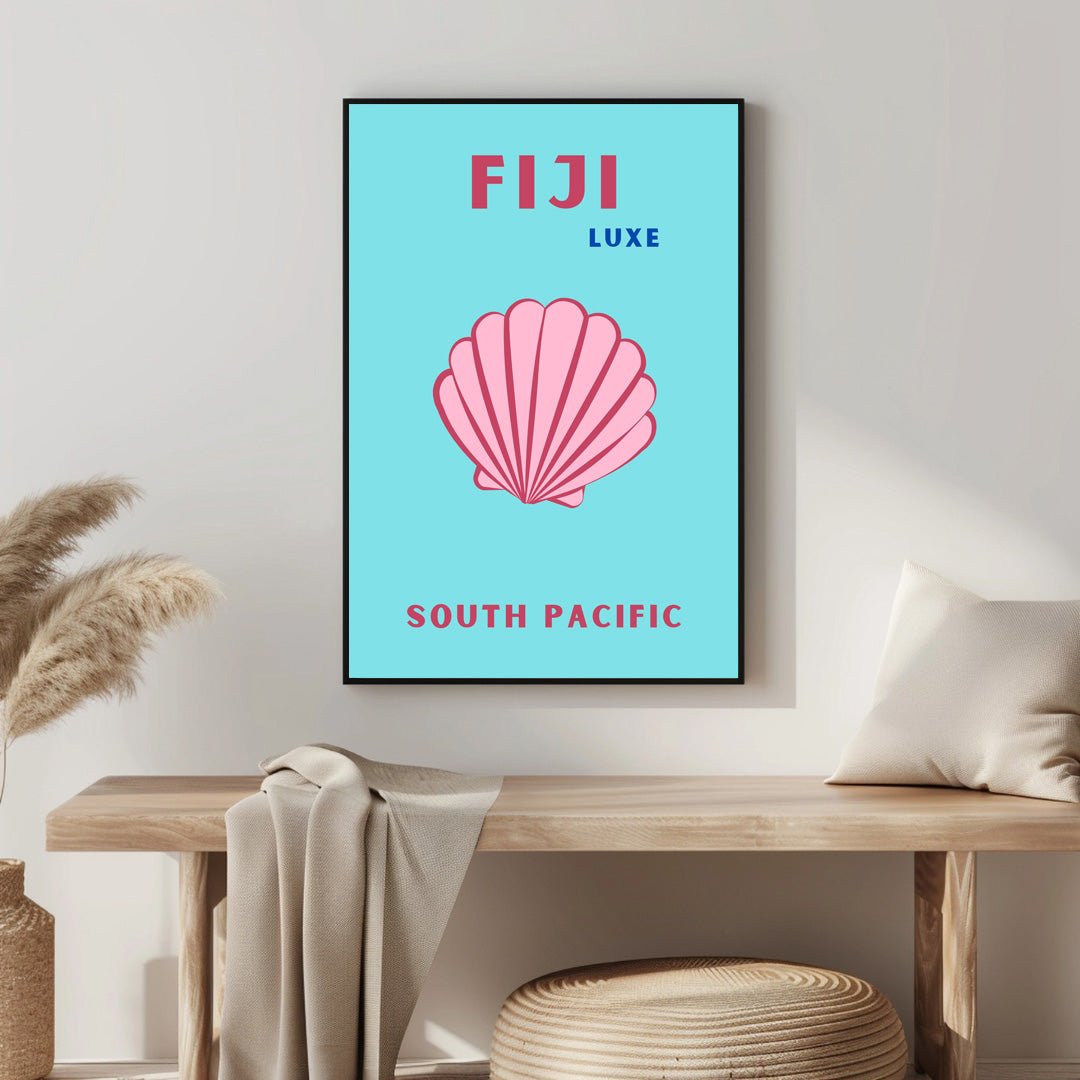 Tablou Canvas elegant scoica roz pe nisip din Fiji | The Print Studio