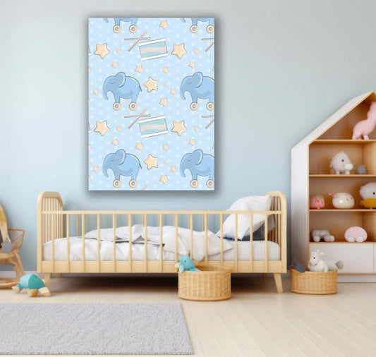 Tablou Canvas elefant albastru dulce in peisaj de vis | The Print Studio