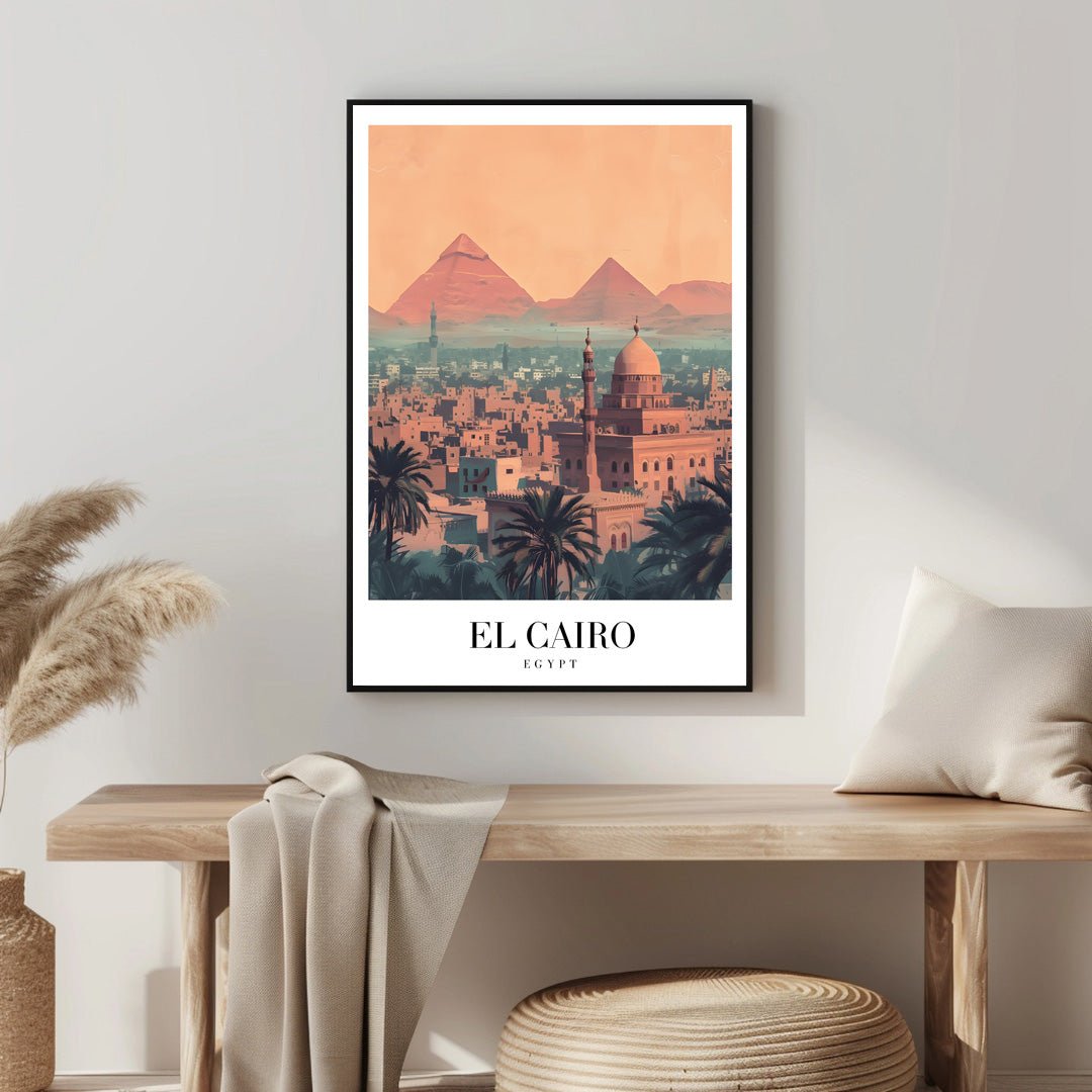Tablou Canvas piramide Cairo in lumina apusului nostalgic | The Print Studio
