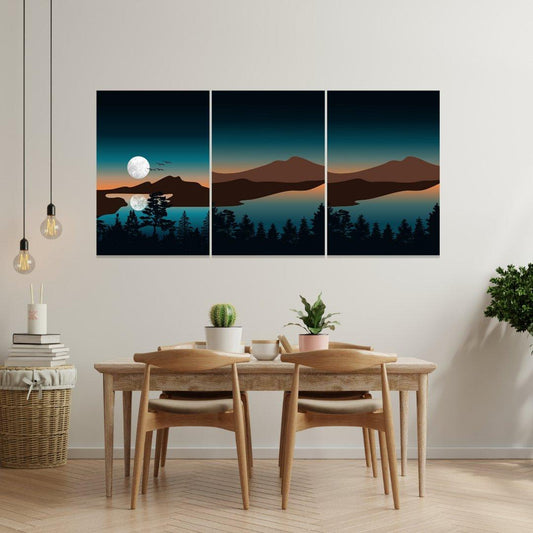 Tablou Canvas luna oglindita in apa linistita | The Print Studio