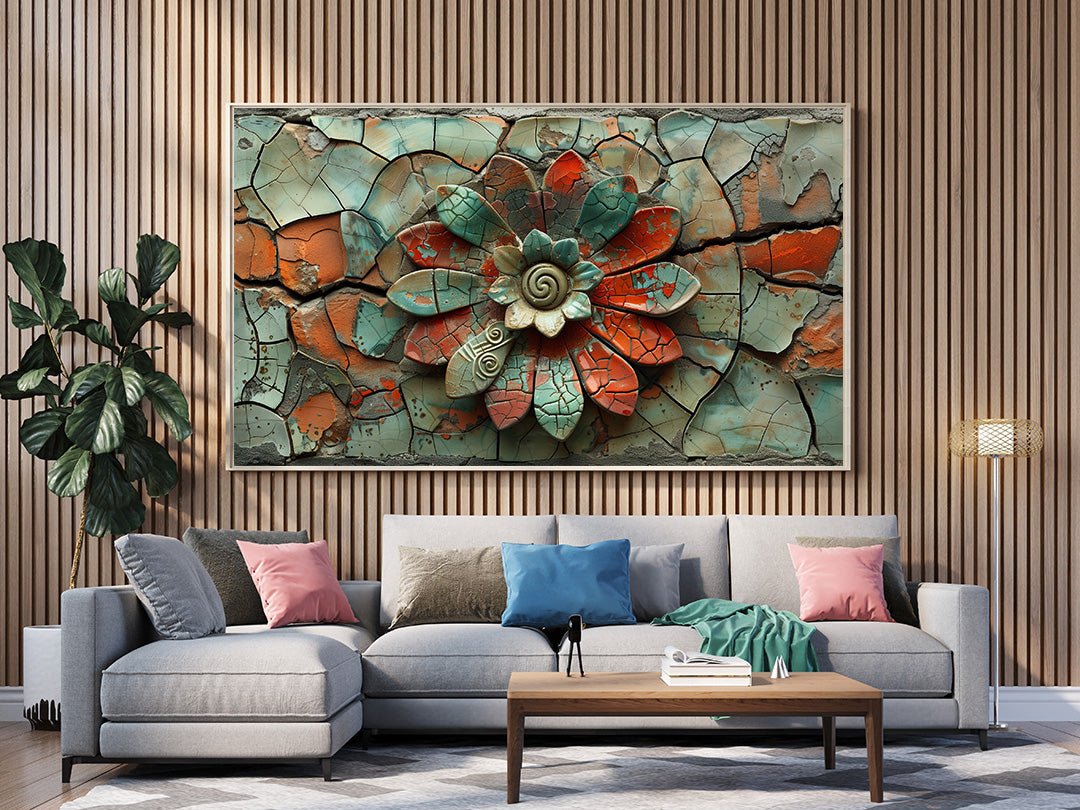 Tablou Canvas floare ceramica colorata textura jucausa | The Print Studio