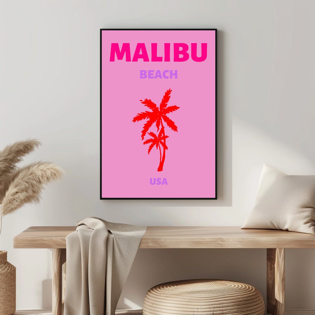 Tablou Canvas palmieri Malibu in culori vibrante pop-art | The Print Studio