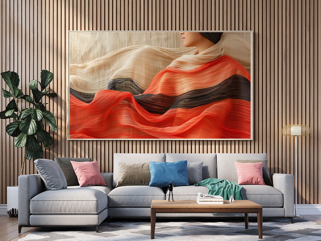 Tablou Canvas eleganta texturilor drapate in culori abstracte | The Print Studio