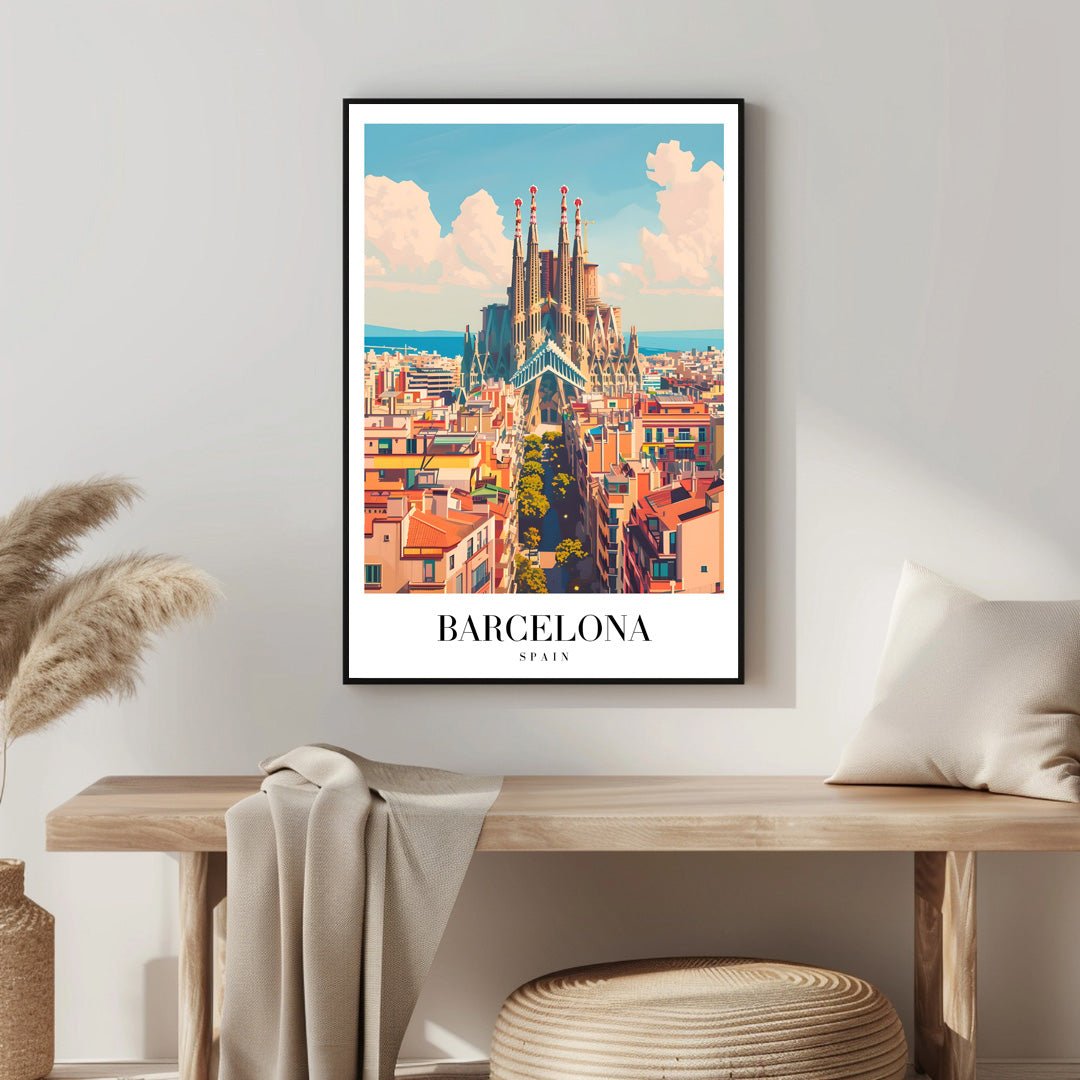 Tablou Canvas Sagrada Familia cer senin in stil artistic | The Print Studio
