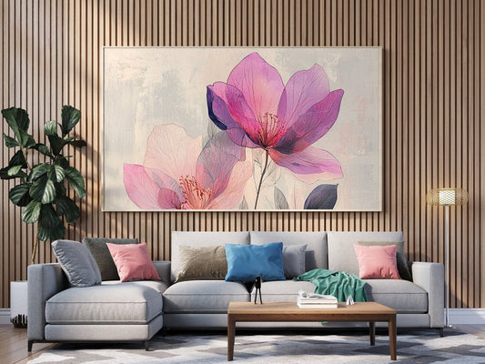 Tablou Canvas flori roz delicate aduc primavara in casa ta | The Print Studio