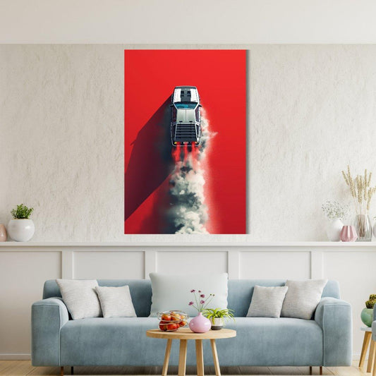 Tablou Canvas supercar retro-futurist stralucire si viteza | The Print Studio