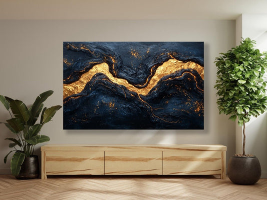 Tablou Canvas peisaj modern cu aurora abstracta vibranta | The Print Studio