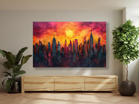 Tablou Canvas oras luminat de culorile apusului | The Print Studio