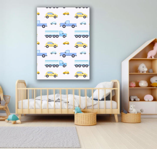 Tablou Canvas masini jucause si culori pastelate vesele | The Print Studio