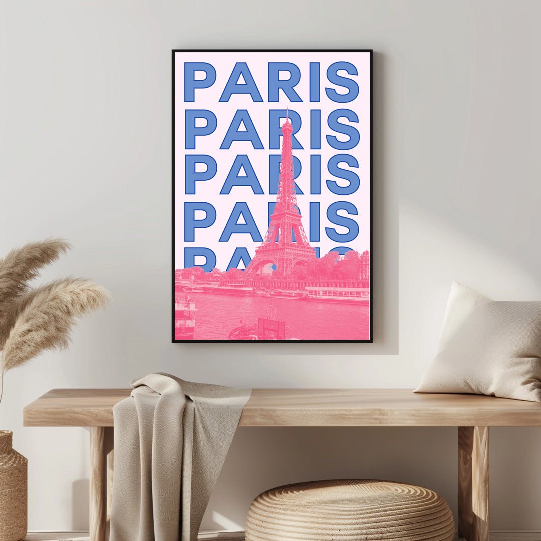 Tablou Canvas Turn Eiffel Paris in culori vibrante pop-art | The Print Studio