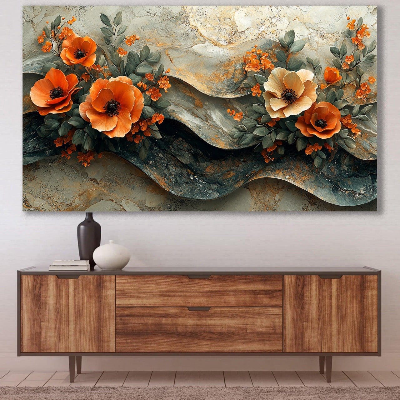 Tablou Canvas flori vibrante in armonie rustica | The Print Studio