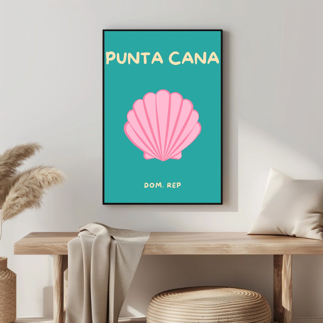Tablou Canvas Print scoica Punta Cana roz vibrant, stil modern
