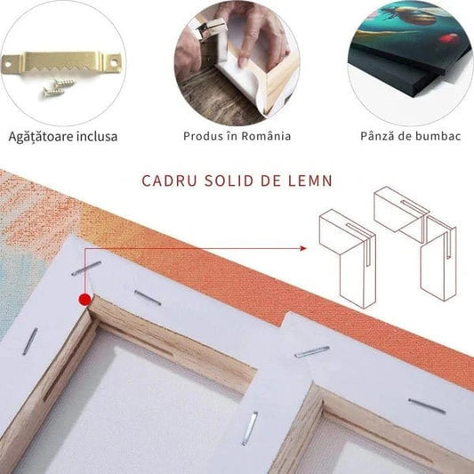 Tablou Canvas apus sclipitor printre flori delicate | The Print Studio