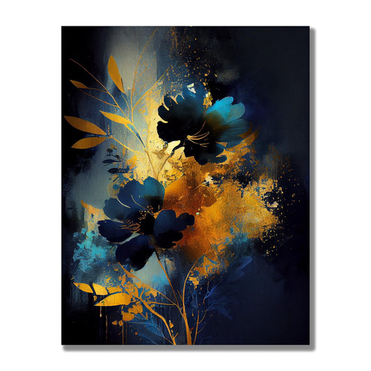 Tablou Canvas flori vibrante in albastru intens | The Print Studio