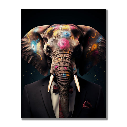 Tablou Canvas elefant elegant in costumul sau rafinat | The Print Studio