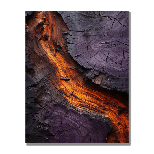 Tablou Canvas lemn acoperit de lava incandescenta | The Print Studio