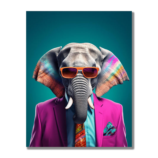 Tablou Canvas elefant vibrant in culori vii si explozive | The Print Studio