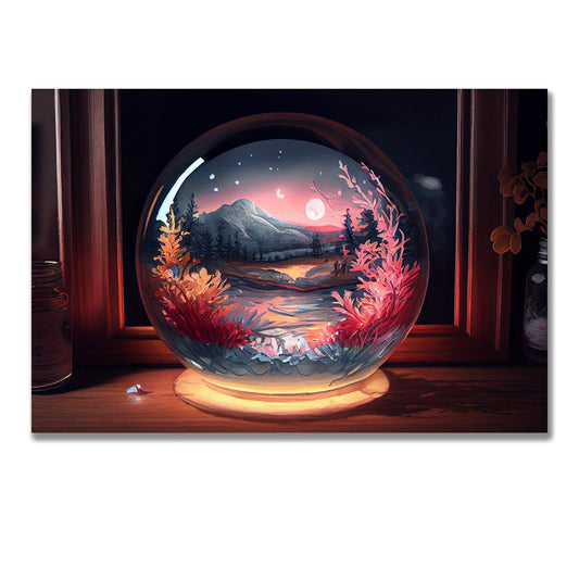 Tablou Canvas glob luminos intr-un peisaj de poveste | The Print Studio