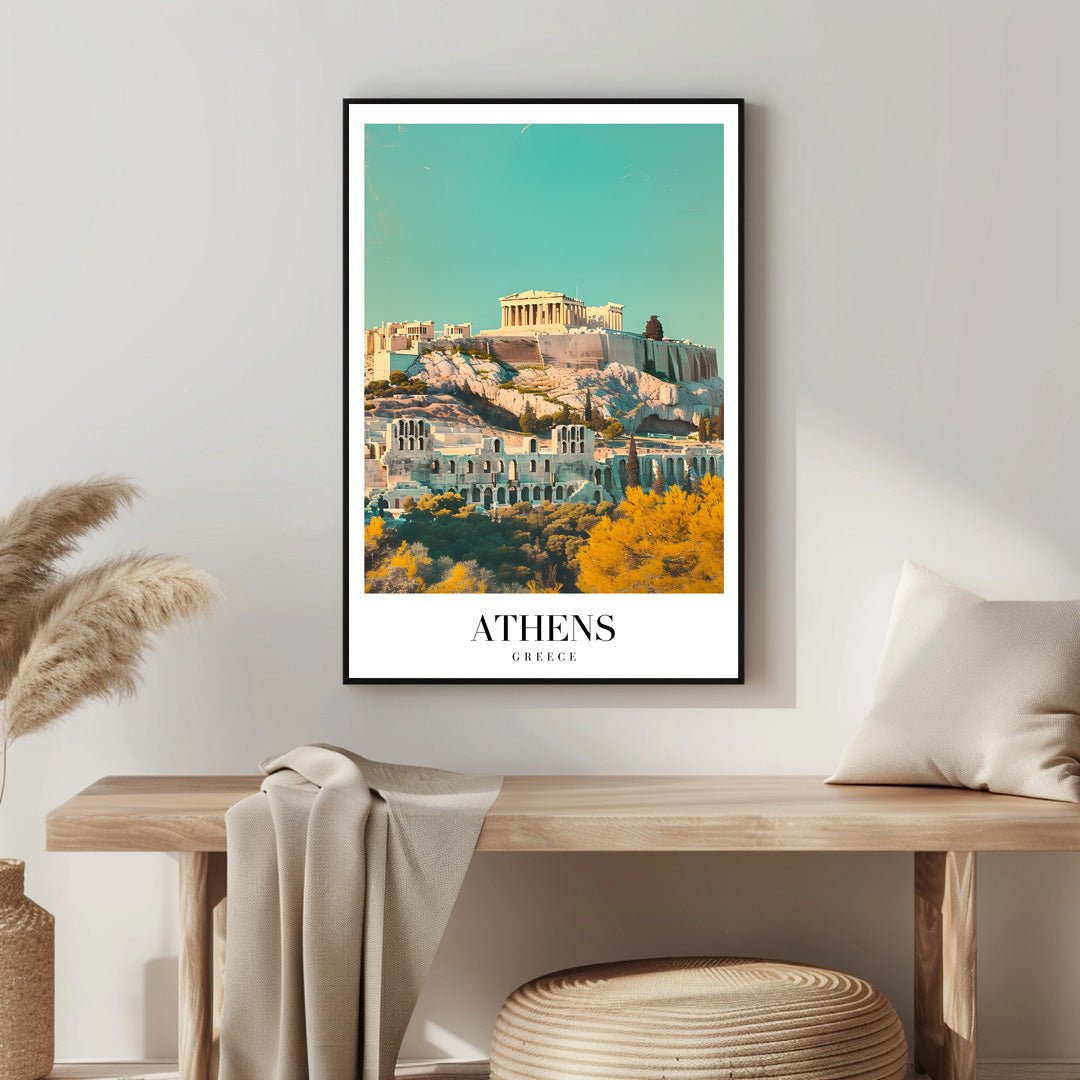 Tablou Canvas Acropole Atena sub cer senin de toamna vibrant | The Print Studio