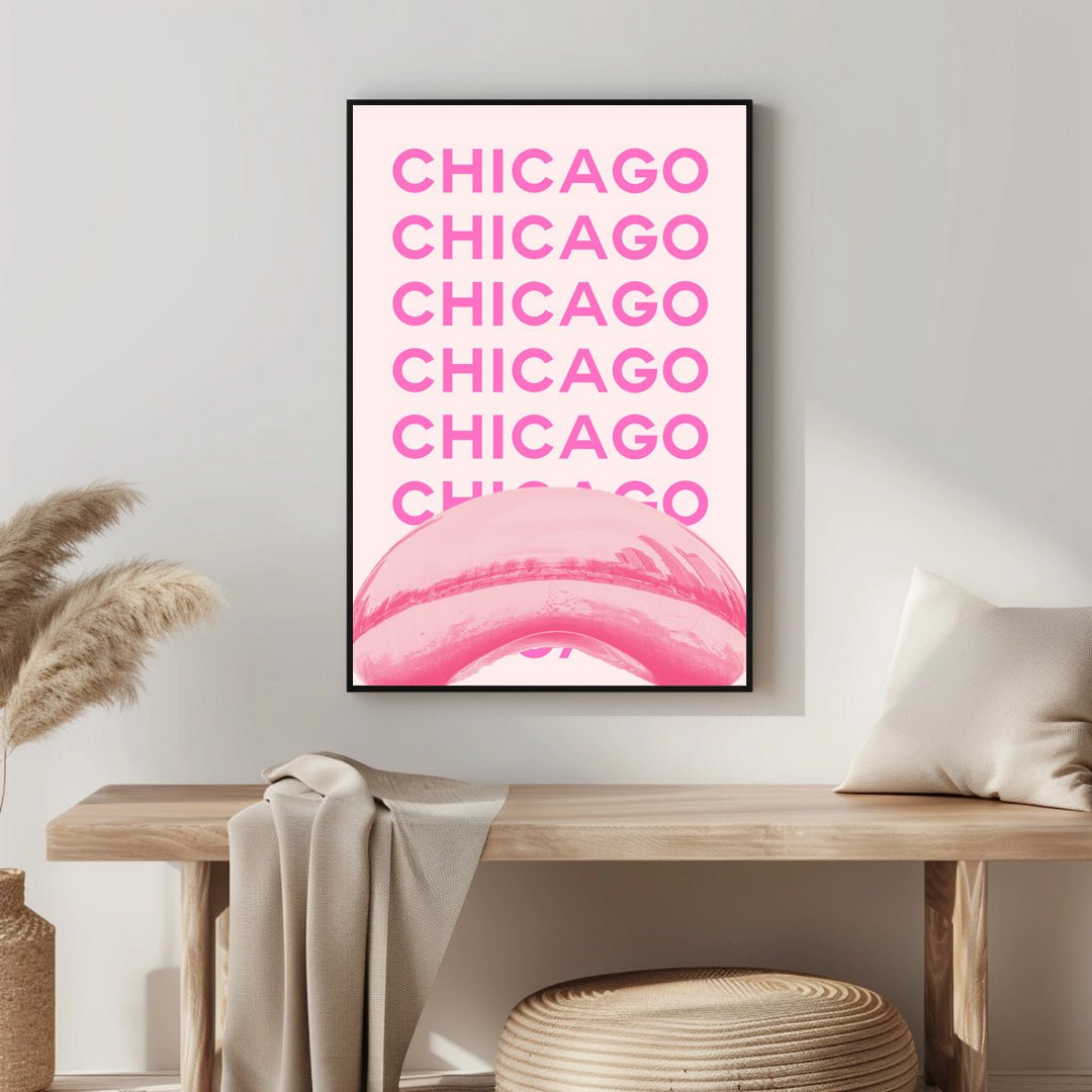 Tablou Canvas Chicago roz vibrant in stil pop-art modern | The Print Studio