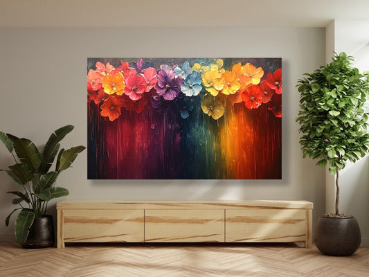Tablou Canvas flori vibrante intr-un peisaj incantator | The Print Studio